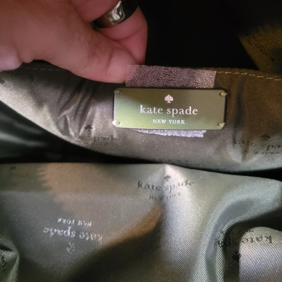 Kate Spade New York Quilted Green Nylon Puffer Mini/Medium Zip Backpack - Picture 9 of 15